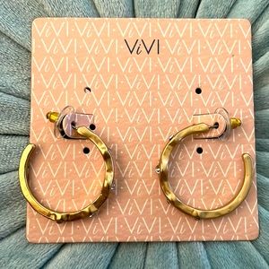 New ViVI hello hoops gold earrings